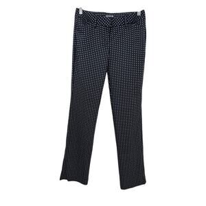 New NWT Express The Editor Pants‎ Size 2R Navy Blue White Office Casual Diamond
